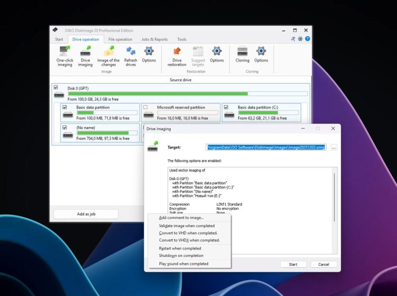O&O DiskImage 20 Professional для Windows – бесплатная лицензия (пожизненная)